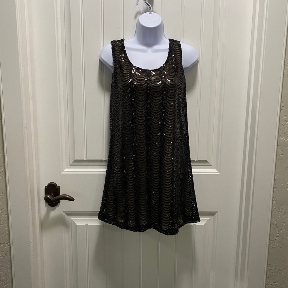Diosa Black Sequin Dress Small